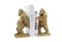 DKD Home Decor Set de 2 Sujetalibros de Resina Gorila Dorado
