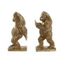 DKD Home Decor Set de 2 Sujetalibros de Resina Gorila Dorado