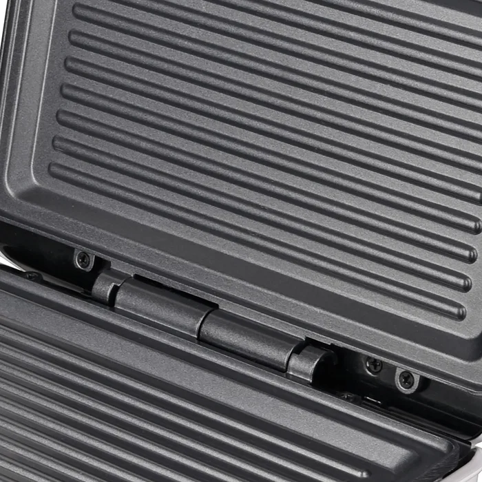 Grunkel SAN-GRILLNG Sandwichera Grill 750W, Placas Antiadherentes sin Corte para 2 Bocadillos, Carcasa Acero Inoxidable