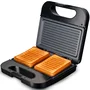 Grunkel SAN-GRILLNG Sandwichera Grill 750W, Placas Antiadherentes sin Corte para 2 Bocadillos, Carcasa Acero Inoxidable