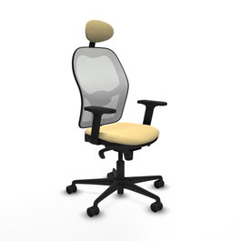 PIQUERAS Y CRESPO Silla de oficina Jorquera con mecanismo Sincro, Crema y Blanco