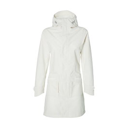 Basil Parka Impermeable Mosse Blanca con Capucha y Detalles Reflectantes Mujer