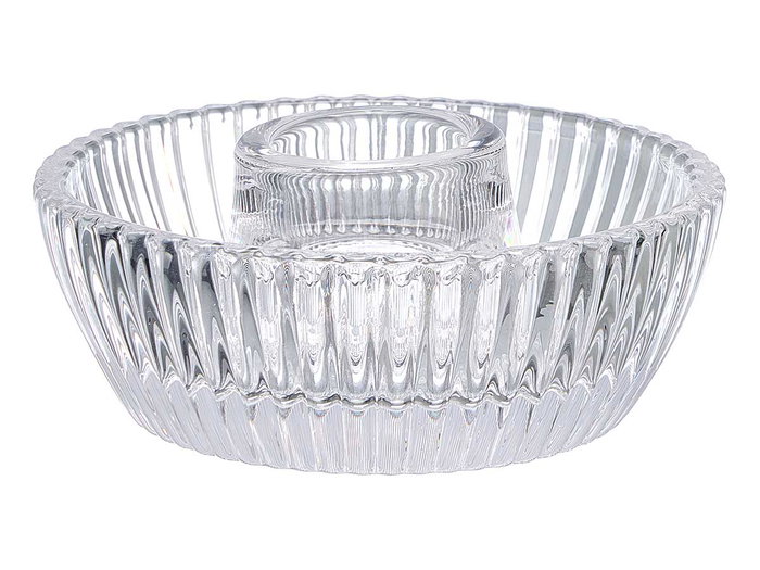 Giftdecor Portavela de Cristal, Cuenco Transparente de Vidrio para Vela, Dimensiones 8.5x4x8.5 cm (Set de 24)