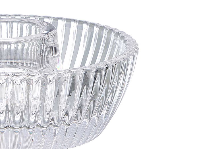 Giftdecor Portavela de Cristal, Cuenco Transparente de Vidrio para Vela, Dimensiones 8.5x4x8.5 cm (Set de 24)