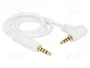DeLOCK 84736 Cable de audio de 3,5 mm con conector en ángulo, 0,5 m, blanco