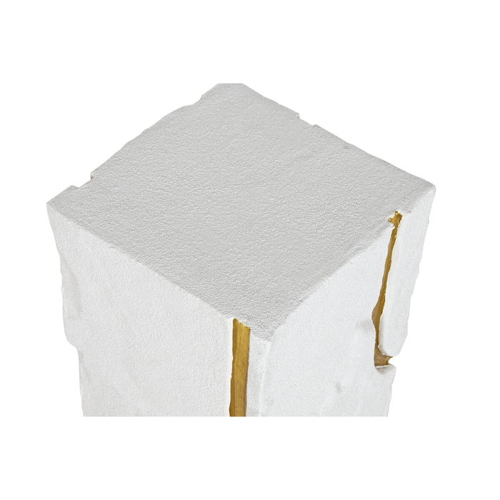 DKD Home Decor Pedestal MDF Moderno Rugoso Blanco y Dorado 25x25x80 cm DKD Home Decor Pedestal MDF Moderno Rugoso Blanco y Dorado 25x25x80 cm
