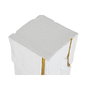 DKD Home Decor Pedestal MDF Moderno Rugoso Blanco y Dorado 25x25x80 cm