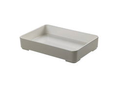 Leone Bandeja Rectangular Apilable (4 Unidades) Gris/Blanco