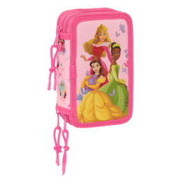 Safta Estuche Escolar Triple de Princesas Disney con 37 Piezas