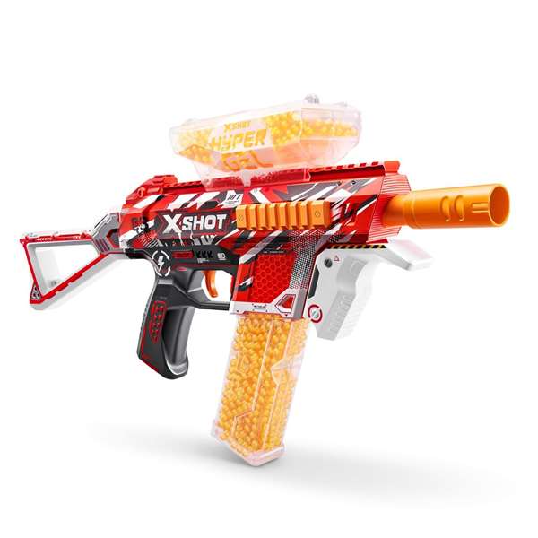 Zuru X-Shot Hyper Gel Trace Fire Blaster - Pistola eléctrica de gel con 2.500 bolas y gafas protectoras - 42x19x5cm