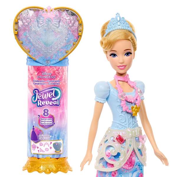 Mattel Muñeca Princesa Disney Cenicienta Reveal con Accesorios Sorpresa 32x18x6 cm