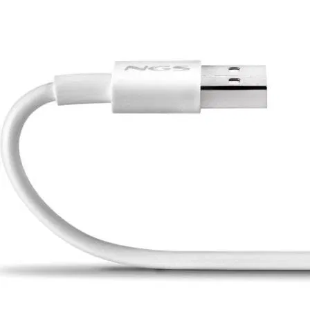 NGS ZYRO-AC Cable USB-A a USB-C 1m Blanco, Datos 480Mbps, Carga Hasta 15W