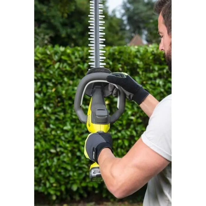 Ryobi Cortasetos Inalámbrico ONE+ 18V Línea, Cuchillas 55 cm, Separación 24 mm, Batería 18V 4.0 Ah y Cargador Incluidos