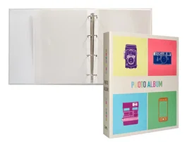 Liderpapel Álbum de Fotos con Anillas y 20 Hojas Autoadhesivas - Medidas 325x270mm