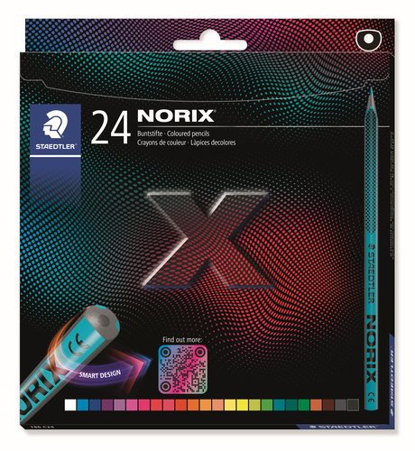 Staedtler Norix Lápices de Colores Surtidos con Mango Antideslizante, 24 Unidades Staedtler Norix Lápices de Colores Surtidos con Mango Antideslizante, 24 Unidades