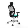 PIQUERAS Y CRESPO Silla de oficina Jorquera con mecanismo Sincro/Traslack Turquesa y Blanco