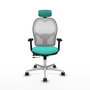 PIQUERAS Y CRESPO Silla de oficina Jorquera con mecanismo Sincro/Traslack Turquesa y Blanco