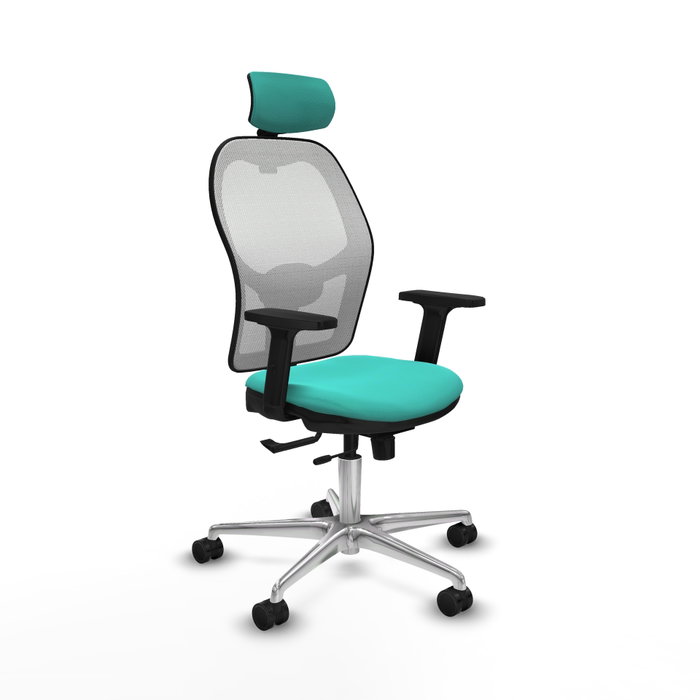 PIQUERAS Y CRESPO Silla de oficina Jorquera con mecanismo Sincro/Traslack Turquesa y Blanco PIQUERAS Y CRESPO Silla de oficina Jorquera con mecanismo Sincro/Traslack Turquesa y Blanco