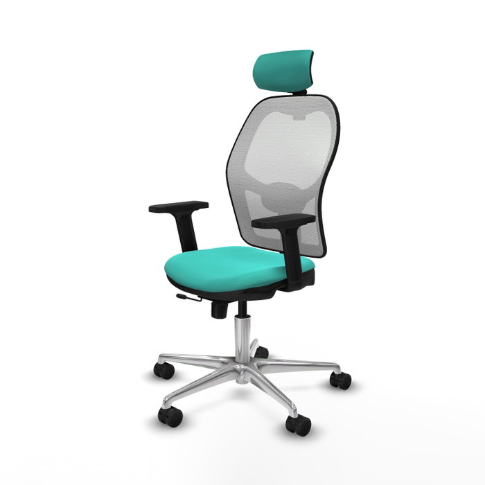 PIQUERAS Y CRESPO Silla de oficina Jorquera con mecanismo Sincro/Traslack Turquesa y Blanco PIQUERAS Y CRESPO Silla de oficina Jorquera con mecanismo Sincro/Traslack Turquesa y Blanco