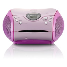 Lenco SCD-24 Radio FM Digital con Reproductor CD y Pantalla Rosa