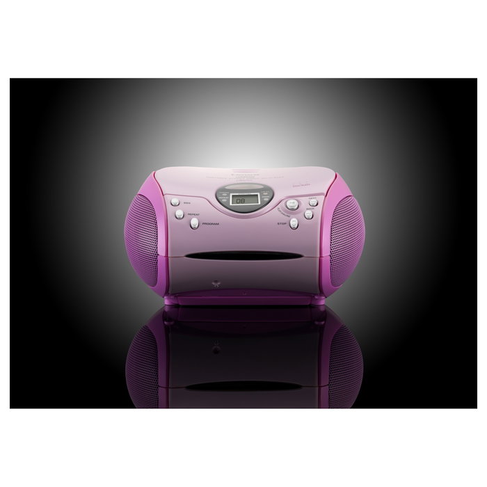 Lenco SCD-24 Radio FM Digital con Reproductor CD y Pantalla Rosa
