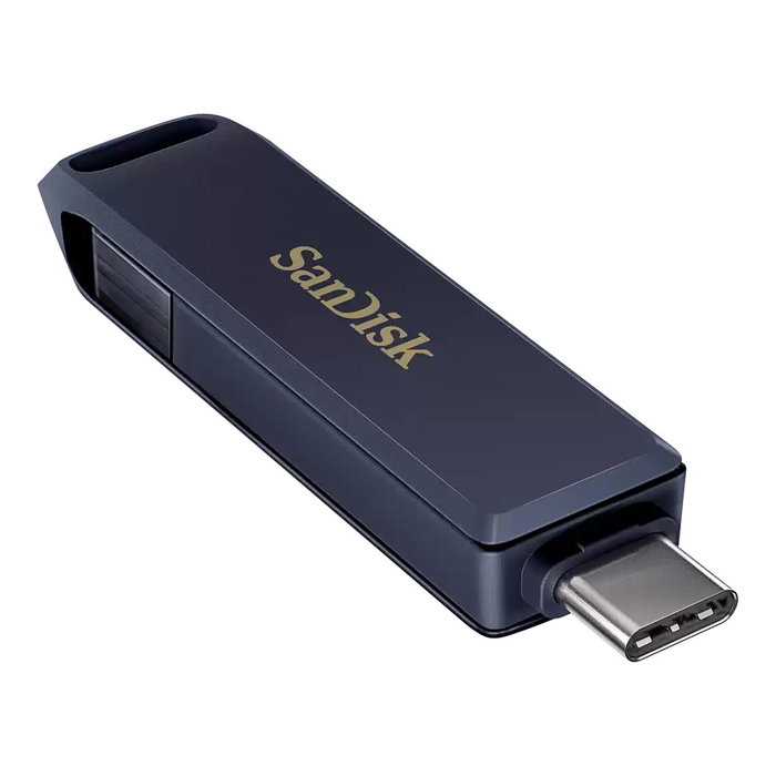 SanDisk iXpand Pendrive 64 GB USB Type-C/Lightning, Azul, 90 MB/s Lectura, Giro 360°