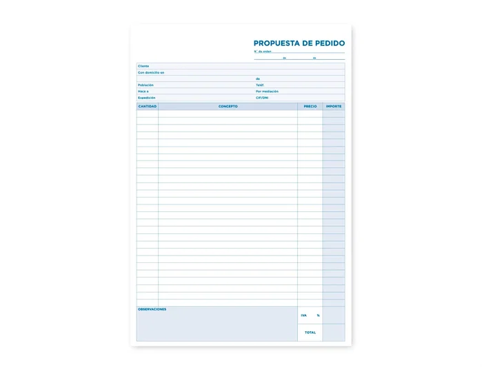 Liderpapel Talonario de pedidos folio original y 2 copias t325