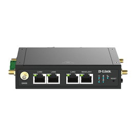 D-Link DWM-530-T Router Industrial VPN 4G LTE Móvil Wi-Fi con 4 Antenas, Montaje Carril DIN, Negro, 300 Mbps, Dual SIM, MicroSD
