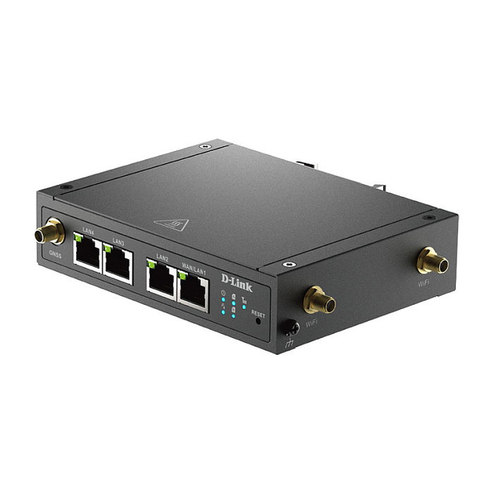 D-Link DWM-530-T Router Industrial VPN 4G LTE Móvil Wi-Fi con 4 Antenas, Montaje Carril DIN, Negro, 300 Mbps, Dual SIM, MicroSD