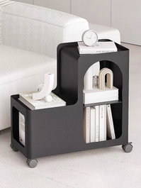 DKD Home Decor Mesita Auxiliar Metal Negro 60x30x60