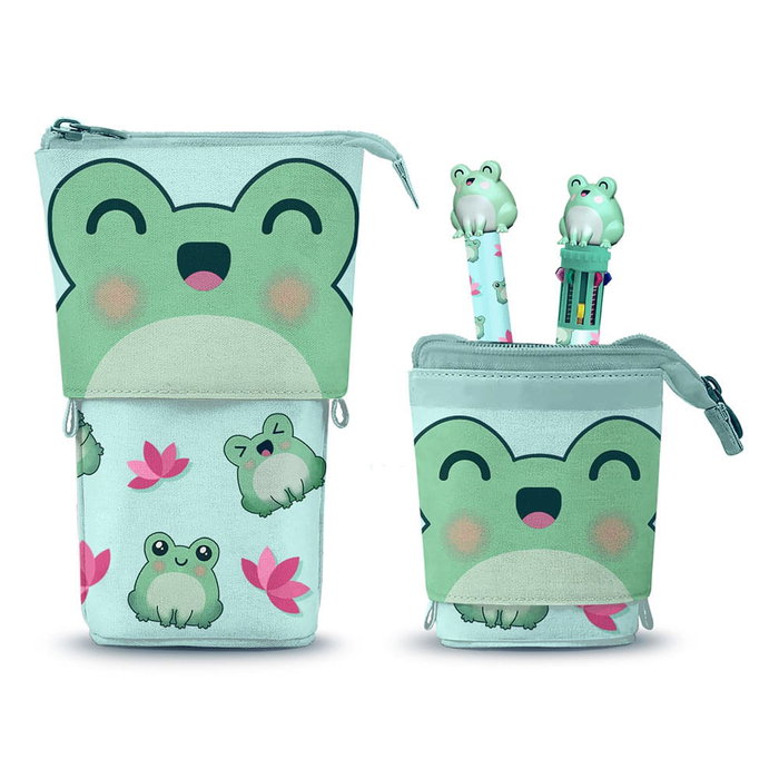 Karactermania Estuche Portatodo Cute con Bolígrafo de 10 Colores y Gel Borrable Froggy, Turquesa Karactermania Estuche Portatodo Cute con Bolígrafo de 10 Colores y Gel Borrable Froggy, Turquesa