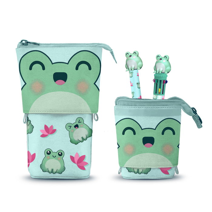 Karactermania Estuche Portatodo Cute con Bolígrafo de 10 Colores y Gel Borrable Froggy, Turquesa Karactermania Estuche Portatodo Cute con Bolígrafo de 10 Colores y Gel Borrable Froggy, Turquesa