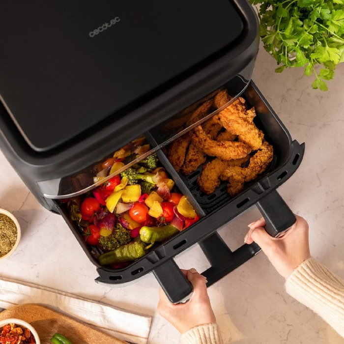 Cecotec Freidora de Aire Dual 9000 9L 2850W Negra con Tecnología PerfectCook
