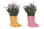 DKD Home Decor Maceta de Cerámica y PE Lavanda Surtida