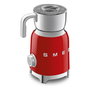 Smeg MFF11RDEU Calentador y Espumador de Leche Automático Rojo 50's Style, Capacidad 0.6 L (250 ml de espuma), Acero Inoxidable, 8 Funciones (Caliente y Fría)