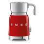 Smeg MFF11RDEU Calentador y Espumador de Leche Automático Rojo 50's Style, Capacidad 0.6 L (250 ml de espuma), Acero Inoxidable, 8 Funciones (Caliente y Fría)