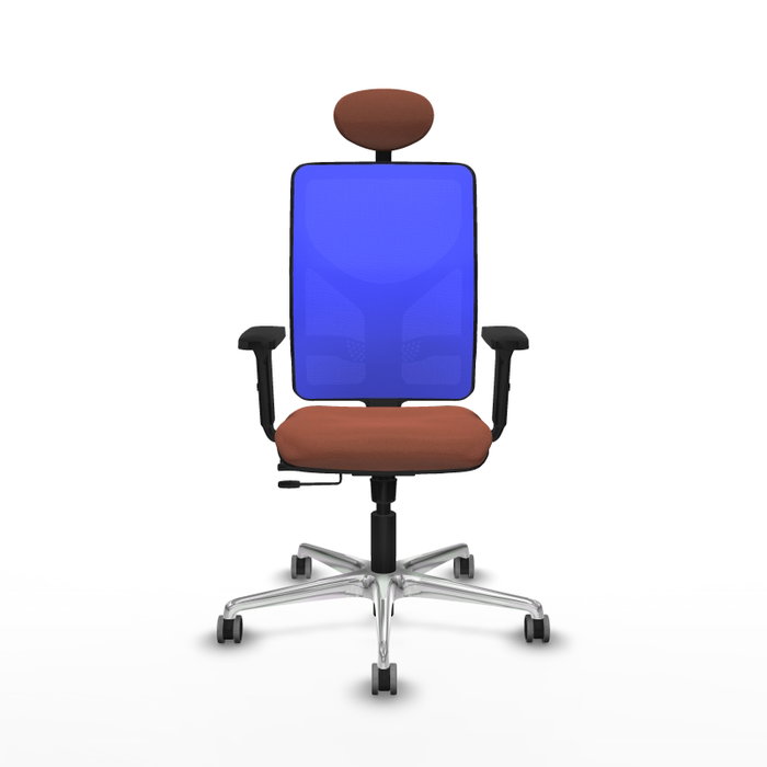 PIQUERAS Y CRESPO Silla de oficina Motilla con mecanismo Sincro/Traslack, Azul y Marrón