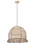 DKD Home Decor Lámpara de Techo de Fibra con Flecos, Natural/Crudo, 50x50x140 cm