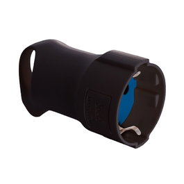 Solera 5019an Base Schuko 4.8mm 16A 250V T/TL Negra con Anilla para Fácil Extracción