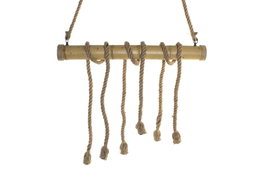 DKD Home Decor Lámpara Techo Balines Bambú Cuerda Metal Marrón Claro 10 x 60 x 80 cm (2 Unidades) 6 Bombillas