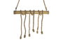 DKD Home Decor Lámpara Techo Balines Bambú Cuerda Metal Marrón Claro 10 x 60 x 80 cm (2 Unidades) 6 Bombillas