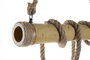 DKD Home Decor Lámpara Techo Balines Bambú Cuerda Metal Marrón Claro 10 x 60 x 80 cm (2 Unidades) 6 Bombillas
