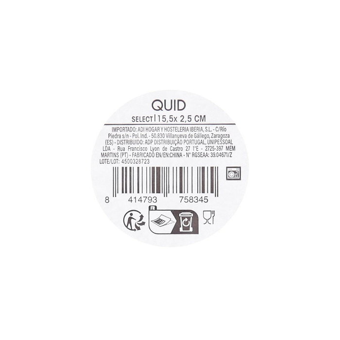 Plato Vidrio Select Vidrio Quid 15,5x2,5 cm (36 Unidades)