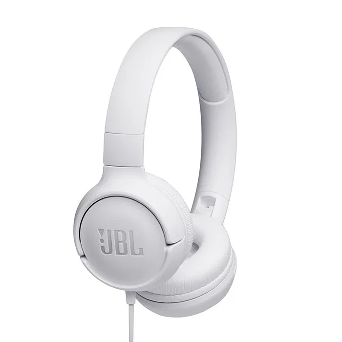 JBL Auriculares JBL Tune 500 Blancos con Micrófono Integrado y Conector Jack 3.5 mm, Diadema Circumaural Plegable para Música