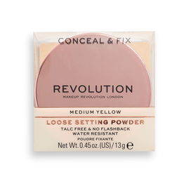 Conceal & Fix, Vegano, Polvo fijador suelto, Amarillo medio, 13 g
