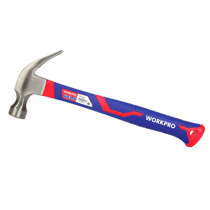 Workpro Martillo de carpintero de acero al carbono con mango de fibra de vidrio, 225 g Workpro Martillo de carpintero de acero al carbono con mango de fibra de vidrio, 225 g
