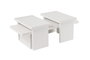 Nordure Juego de Mesas de Café Wood White, 2 Piezas, Blanco Madera, Mesa Auxiliar Moderna para Salón