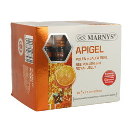 Marnys Apigel 20 viales. Energía con Polen, Jalea Real y Naranja
