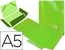 Liderpapel Carpeta de solapas con gomas, Verde, Din A5