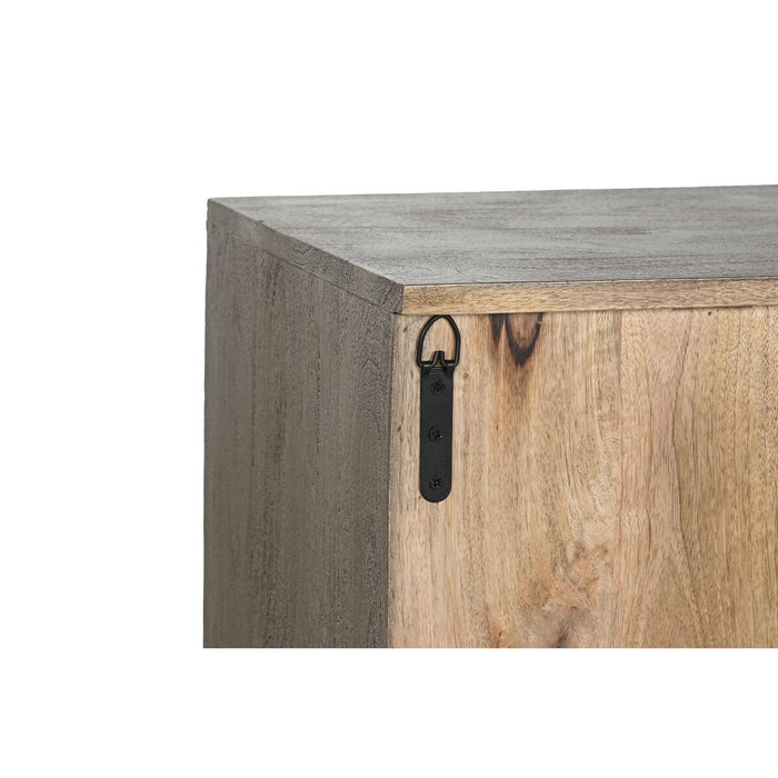 DKD Home Decor Mueble TV Madera Tallada Gris 200x40x61
